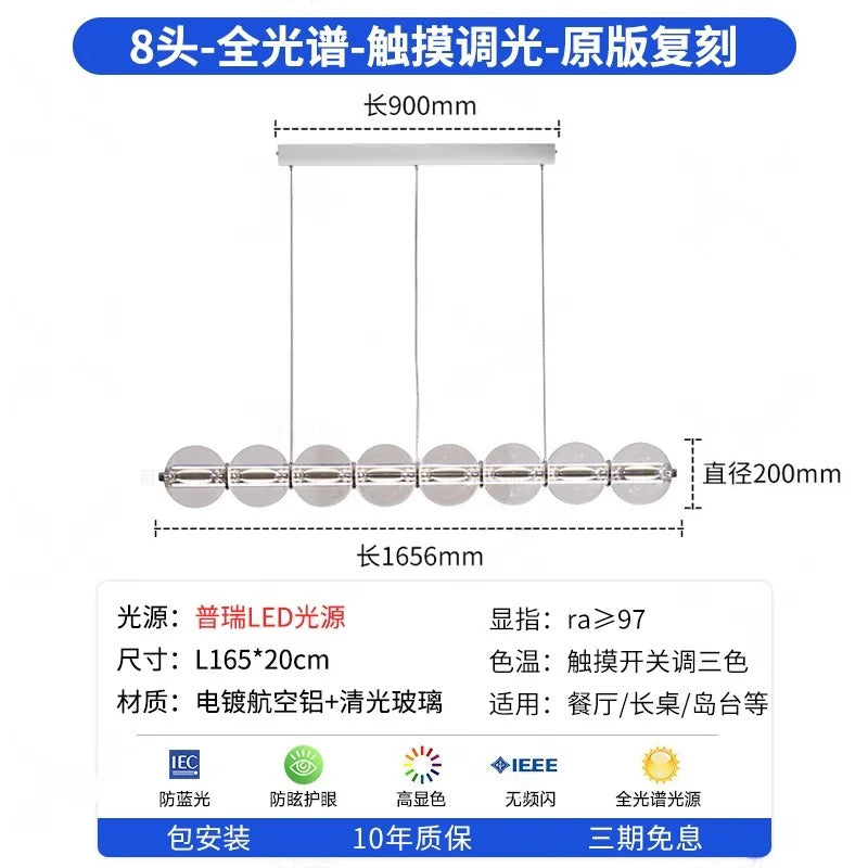 Italian Glass Bubble Pendant Light Dining Room Table Luce Sferica Glass Linear Lights Chandelier for Kitchen Island Bar Counter