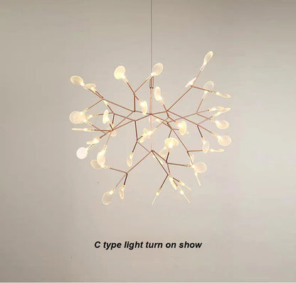 Nordic Heracleum chandelier lamp Living Room Modern designer Black/rose gold lamp