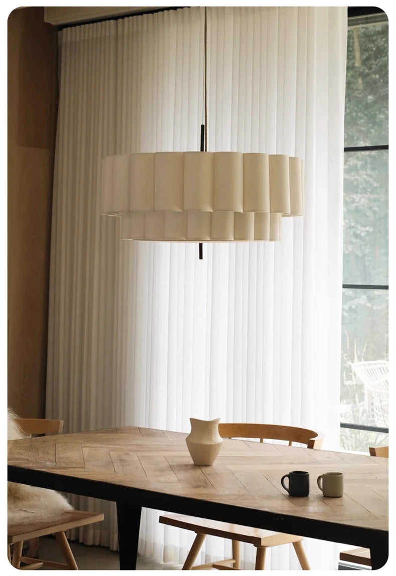 Nordic Minimalist Wabi Sabi Fabric Ceiling Chandelier Living Dining Room Bedroom Pendant Lights