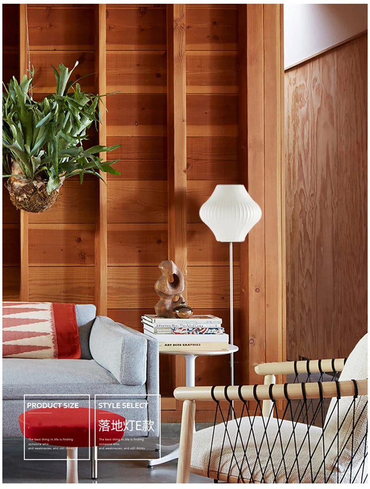 Nelson bubble table lamp wabi sabi white Silk floor light Danish designer Living Room Sofa Side Bedroom Bedside Led Standing Lam