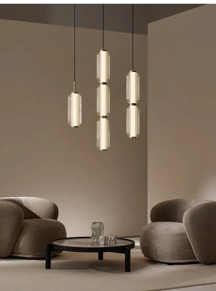 Nordic Glass Chandelier Hotel Living Room Chandelier High-grade Restaurant Staircase Combination Home decor Long Pendant Lights