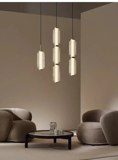 Nordic Glass Chandelier Hotel Living Room Chandelier High-grade Restaurant Staircase Combination Home decor Long Pendant Lights