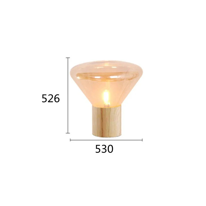 Muffins Table Light Creative Wood Lamp Art Deco amber grey Glass lamp Living Room Restaurant Hotel Bedroom beside Corner Lamp
