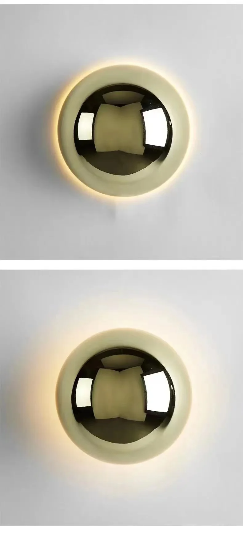 Minimalist Plated Silver Luxurious Wall Lamp Modern Simple Circular Lunar Eclipse sconce