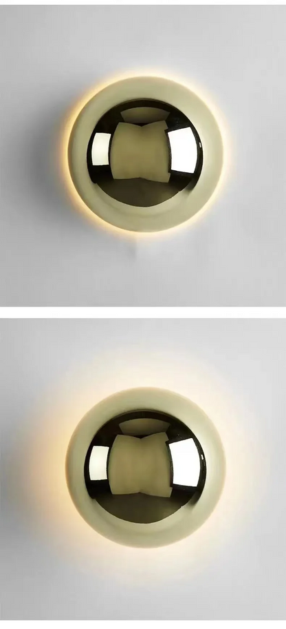 Minimalist Plated Silver Luxurious Wall Lamp Modern Simple Circular Lunar Eclipse sconce
