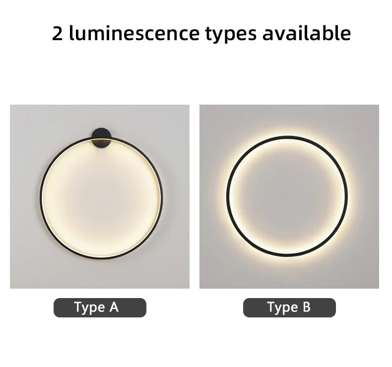 Nordic Minimalist Circle Background LED Wall Lamp Modern sofa background wall lights