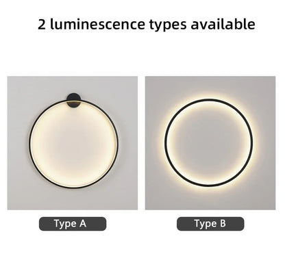 Nordic Minimalist Circle Background LED Wall Lamp Modern sofa background wall lights