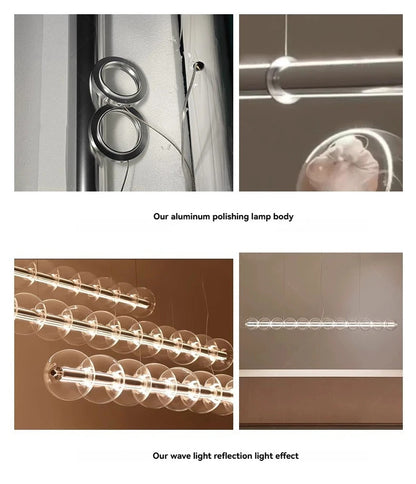 Italian Glass Bubble Pendant Light Dining Room Table Luce Sferica Glass Linear Lights Chandelier for Kitchen Island Bar Counter