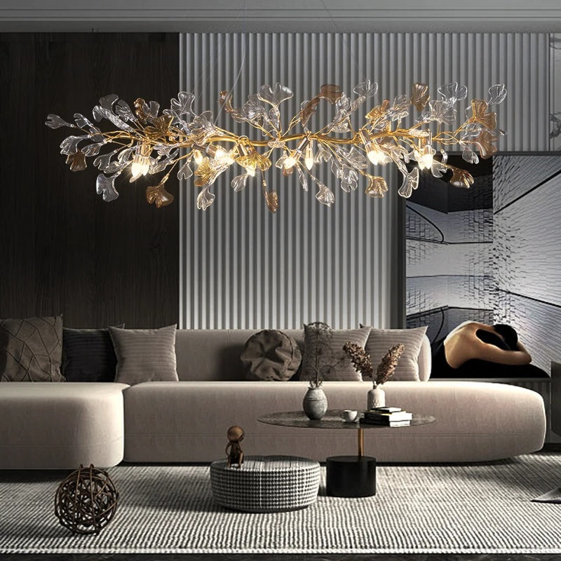  Crystal Branch White Gold Chandelier