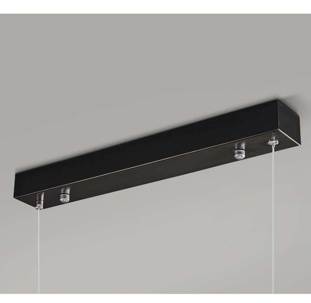 Marble Rectangular long strip Chandelier Modern Luxury resin acrylic Gold Pendant light