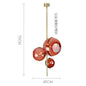 Nordic red glass globe chandelier restaurant shop modern italian design lamp