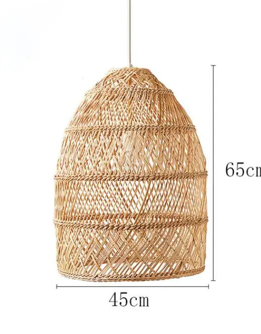 Natural Rattan wicker hanging lamp Chinese Style suspension