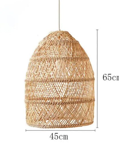 Natural Rattan wicker hanging lamp Chinese Style suspension