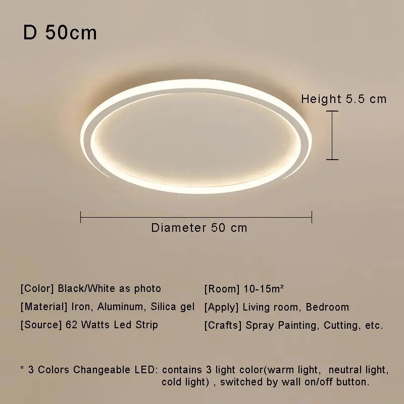 Modern with Remote Control Dimmable Flush Mount Bedroom Living Room Ceiling Light