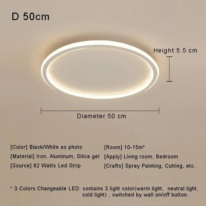 Modern with Remote Control Dimmable Flush Mount Bedroom Living Room Ceiling Light