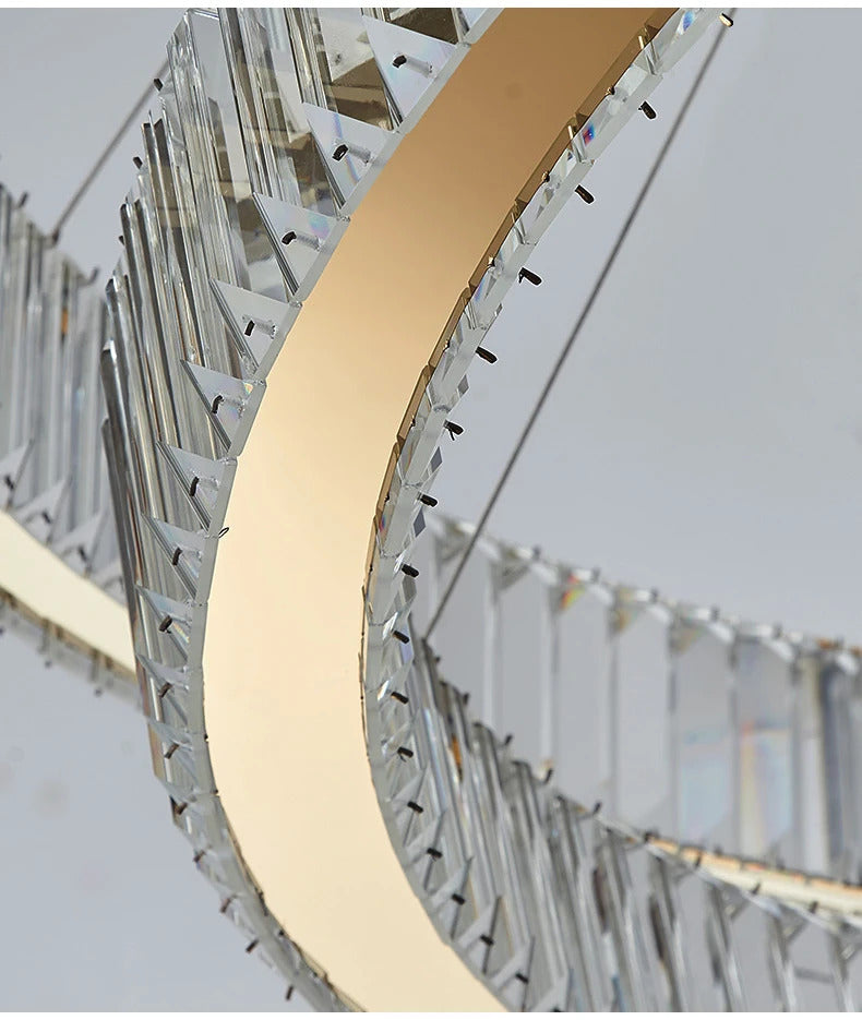 Luxury Crystal LED Pendant Lights Home Villa Living Room Dimmable Lighting Lustre Decoration Ceiling Chandelier Lamps Fixtures