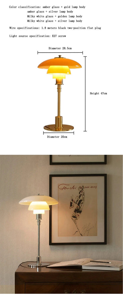 Danish Designer Pink Glass Table Lamp Nordic Modern High-end Reading LED Desk Light Living Room Bedroom Study Bedside Lamp