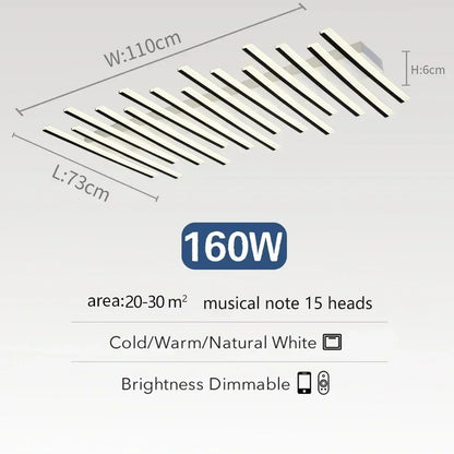 Art Fishbone Line Acrylic LED Ceiling Lamp Living Room Bedroom Lighting