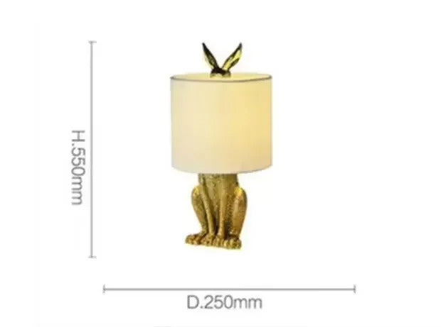 Nordic LED rabbit table lamp Designer resin rabbit desk lamp for study bedroom children's room reading led light bedside lamp