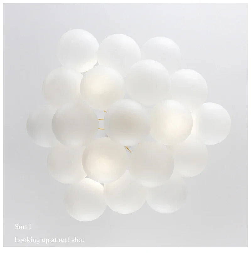 Nordic Simple Frosted Glass Bubble Ball Chandelier Bedroom Clothing Store Lamp Cloud Soft Look Children Room Pendant Lights LED