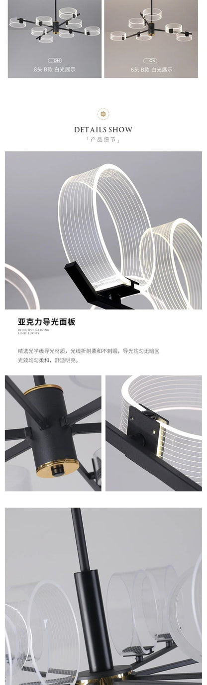 Acrylic LED Chandeliers modern retro lamp hanging