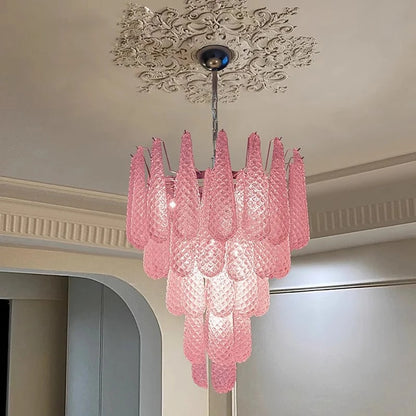 Colorized Glass Leaf Hanging Lamp