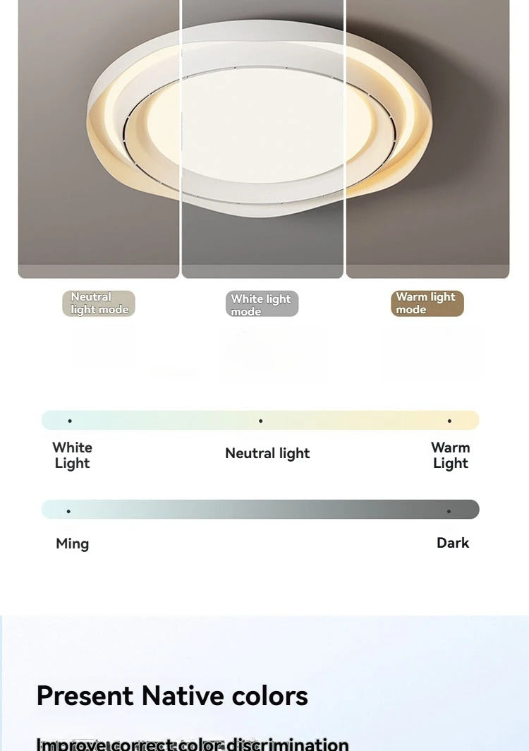 Modern Bladeless Ceiling Lamp Fan Living Room Silent Air Circulation Fan