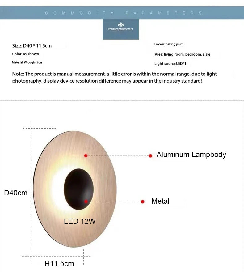 Modern grain LED Wall lamp Nordic round staircase Aisle Corridor Background Sconce light