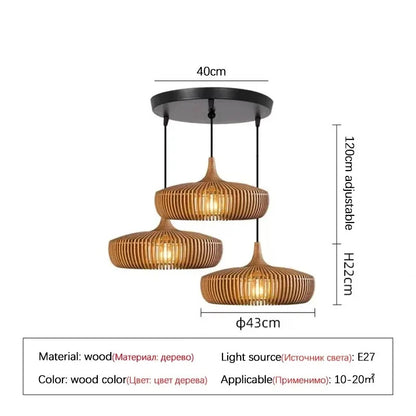 Clava Dine log Wood Pendant lamp birdcage denmark designer lamp for Dining Room Study Living Room Table Decoration loft lamp