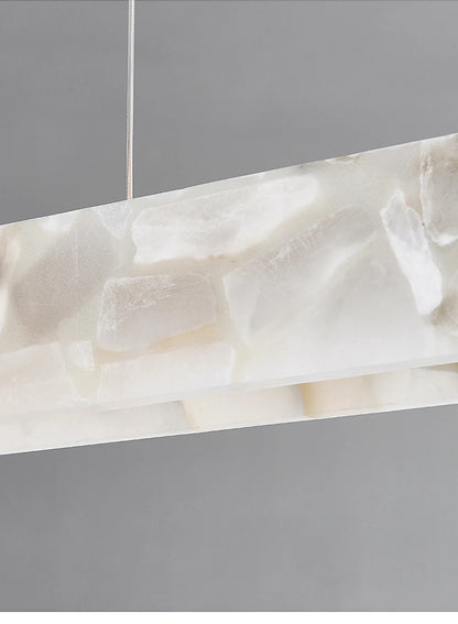 Marble Rectangular long strip Chandelier Modern Luxury resin acrylic Gold Pendant light