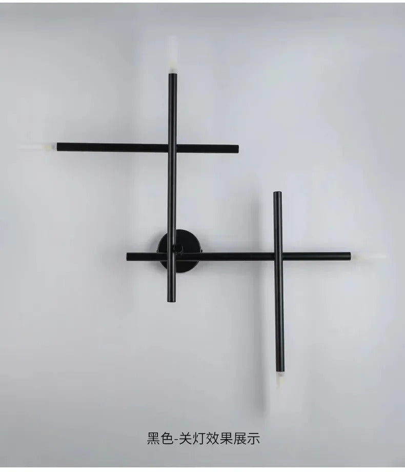 Nordic line Art Wall Lamp Modern Minimalist Creative Cross Shaped Sconce light