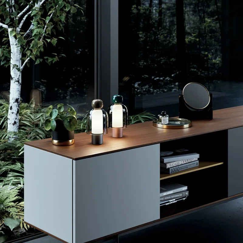 Modern Living Room Decoration Ornaments USB Charging Lamp Minimalist Study Master Bedroom Daughter's Room Glass Desk LED Lamp