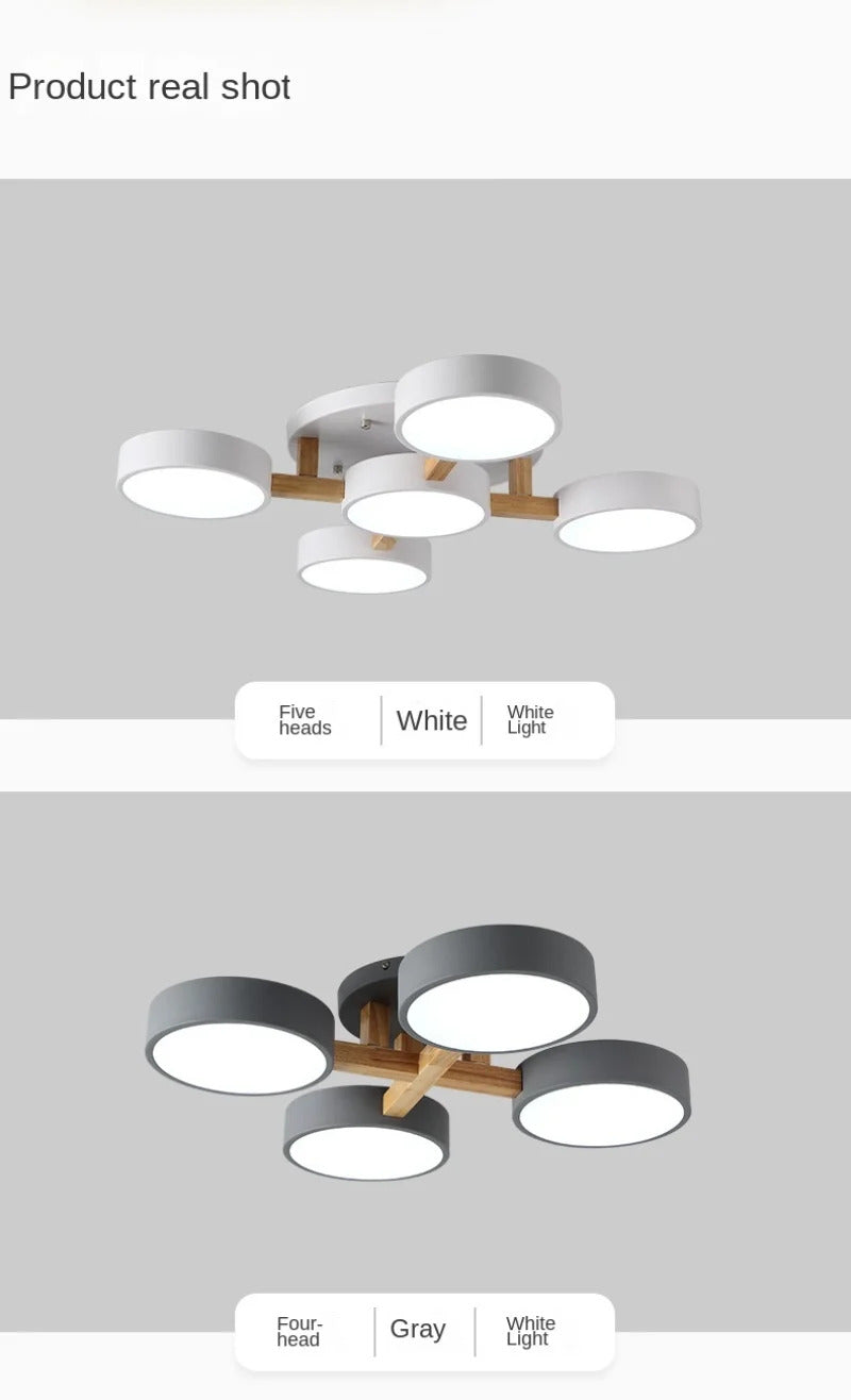 Modern Ceiling Lamp Bedroom Minimalist Wood Home Decor Lighting Fixtures
