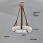 Hot selling high-end living room main light, round all copper leather pendant light, Spanish marble pendant light