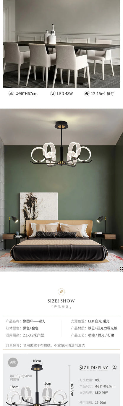 Acrylic LED Chandeliers modern retro lamp hanging