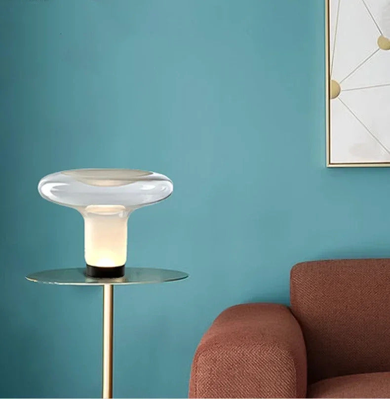 Light luxury designer glass desk lamp simple creative living room study bedroom warm bedside lamp LED art technology floor lamp