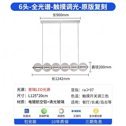 Italian Glass Bubble Pendant Light Dining Room Table Luce Sferica Glass Linear Lights Chandelier for Kitchen Island Bar Counter