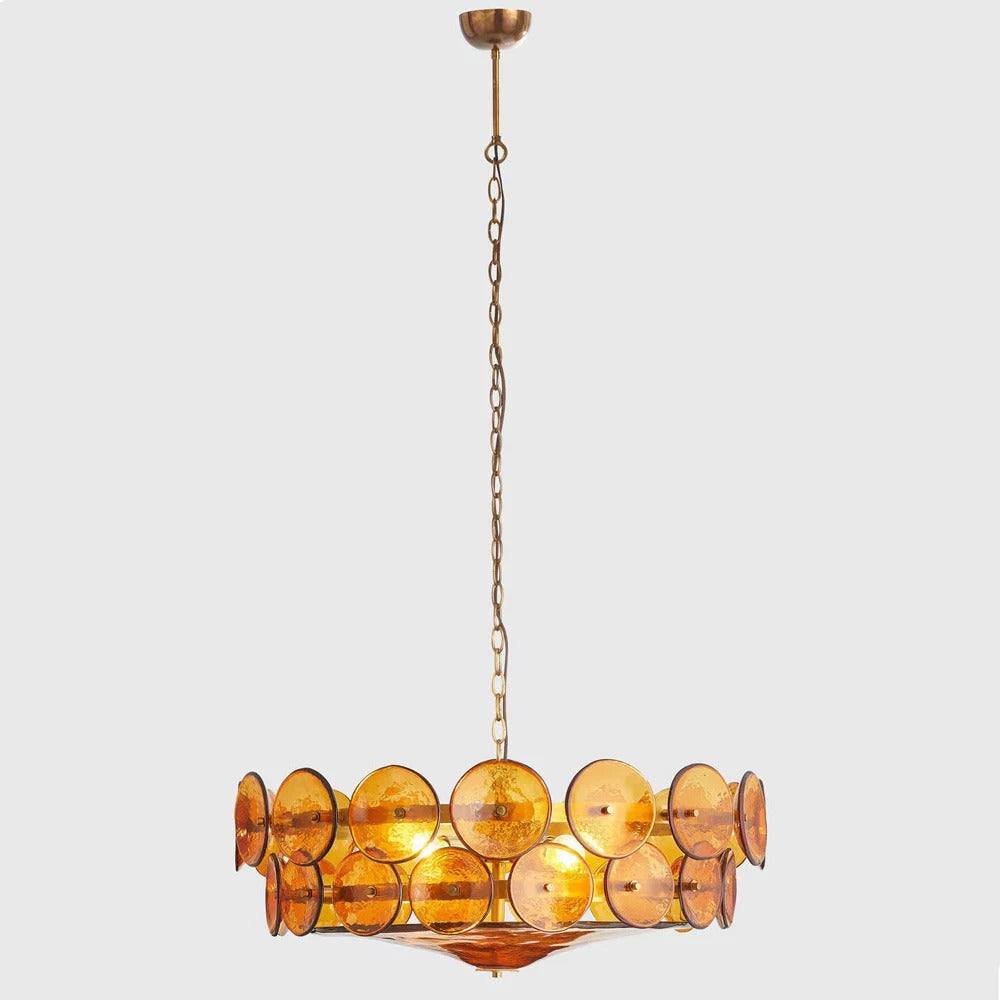 Lorenzo Chandelier Vintage French Living Room Hanging Lamp Orange Chandelier