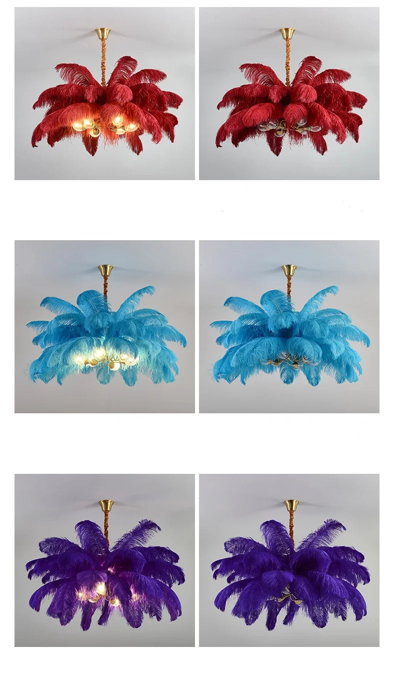 Ostrich Feather Chandelier Decor hall light