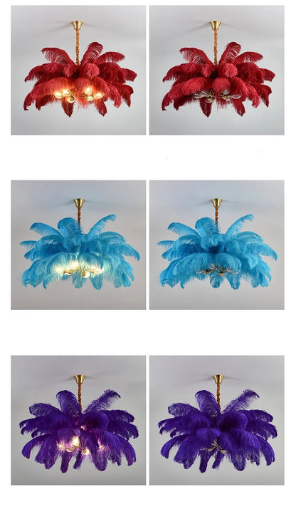 Ostrich Feather Chandelier Decor hall light