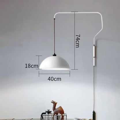 Red Rocker Chandelier Modern Folding Retractable Wall Lamp Long Arm Chandelier