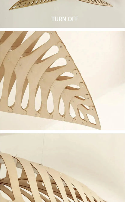 Japanese Wabi Sabi Leaf Chandeliers Art designer Fish Bone Retro Minimalist Pendant Light