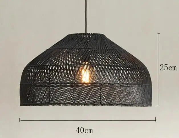 Natural Rattan wicker hanging lamp Chinese Style suspension