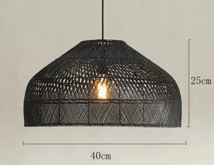Natural Rattan wicker hanging lamp Chinese Style suspension