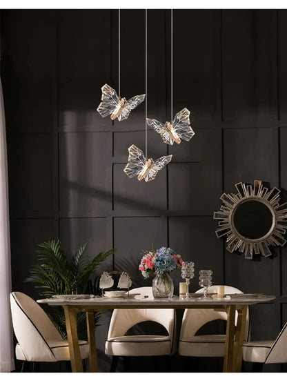 Crystal butterfly lamp Nordic Luxury Crystal Staircase Chandelier