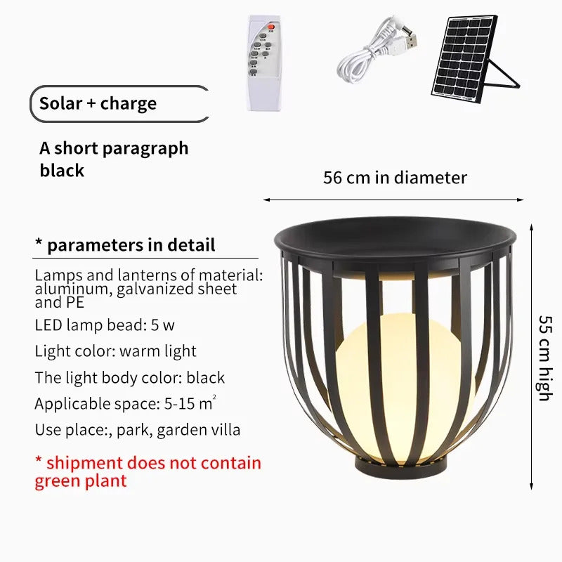 Outdoor Waterproof Lawn Lamps Solar Courtyard Balcony Garden Plant Flowerpot LED lamp