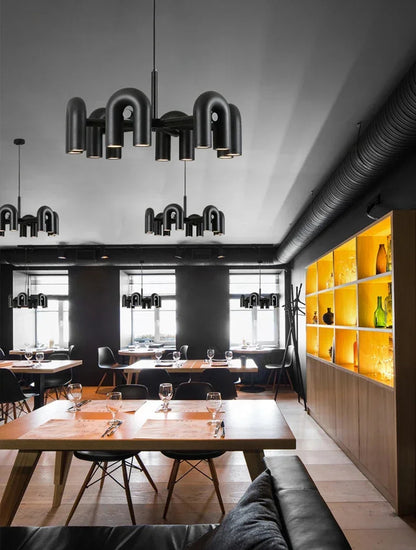 Nordic Creative U-shaped Living Room Chandelier Restaurant Personality Art Model Designer Home Decorative LED Pendant Lights