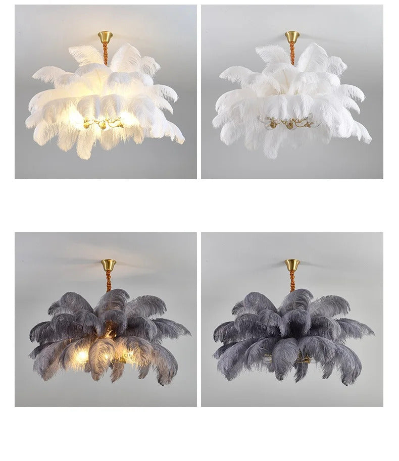 Ostrich Feather Chandelier Decor hall light