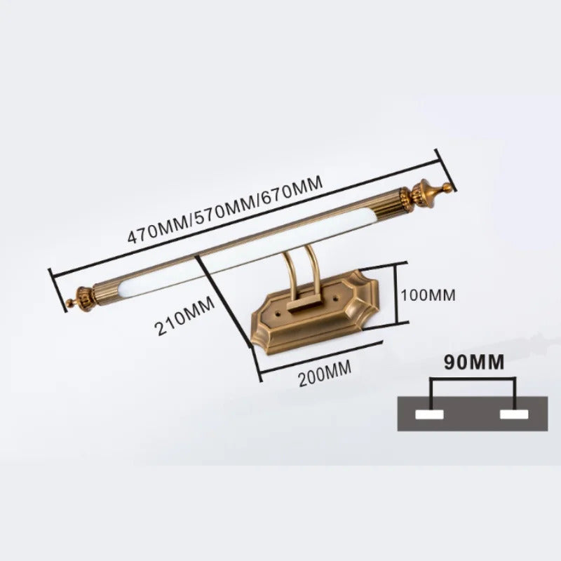 Europe Retro LED Mirror wall lamp Luxury gold bathroom cabinet mirror Headlight