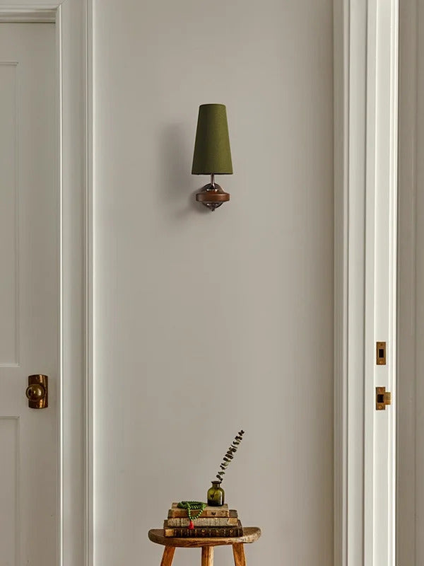 French Vintage Solid Wood Wall Lamp Luxury Retro Bedside sconce light